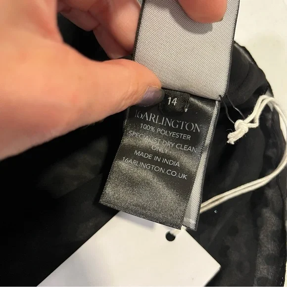 16ARLINGTON Luna Dress US 10 UK 14 Crystal Blue Black Mini Tunic Cocktail NWT - Picture 12 of 15